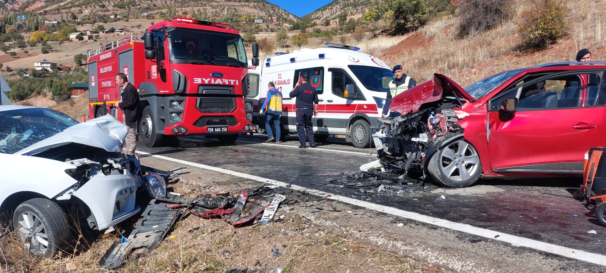 Giresun'da kaza: 5 kişi yaralanarak hastaneye kaldırıldı