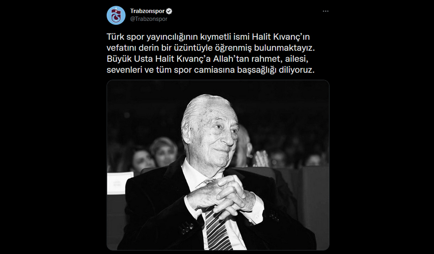 Trabzonspor’dan Halit Kıvanç paylaşımı