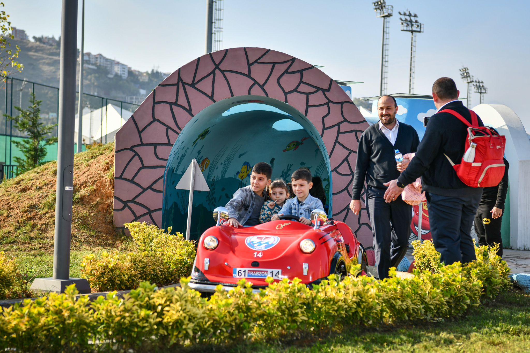 Trabzon'da baba-çocuk trafik eğitimine katıldı