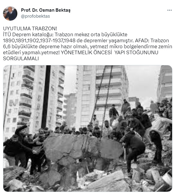 Trabzon için flaş deprem uyarısı! Büyüklüğünü bile verdi