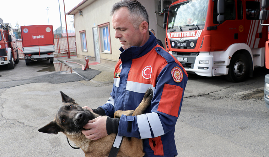 Trabzon'dan deprem bölgesine getirilen 'Rita' 3 kişi ve bir kedi kurtardı