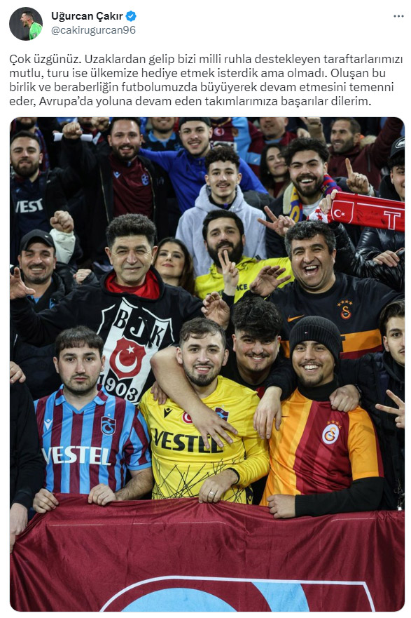 Trabzonsporlu Uğurcan Çakır’dan mesaj! “Çok üzgünüz”