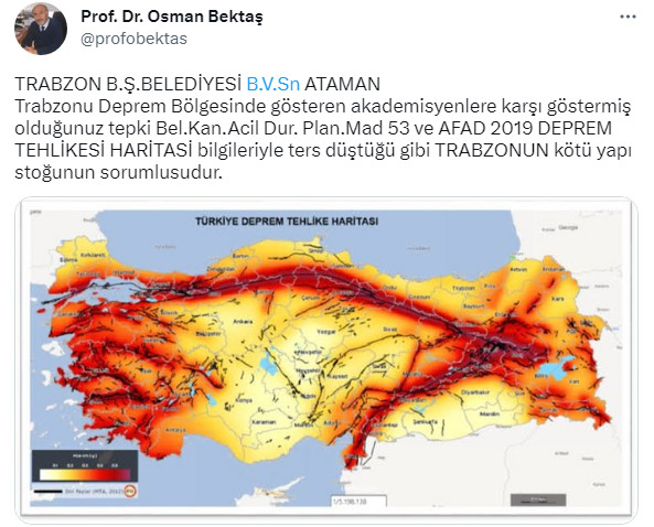 Trabzon'da deprem tartışması! Ataman'ın sözlerine böyle cevap verdi! "Kötü yapı stoğunun sorumlusudur"