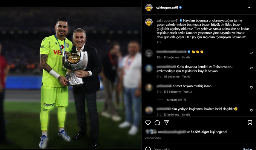 Trabzonspor'dan istifa ettiğini açıklayan Ahmet Ağaoğlu'na futbolculardan duygusal veda