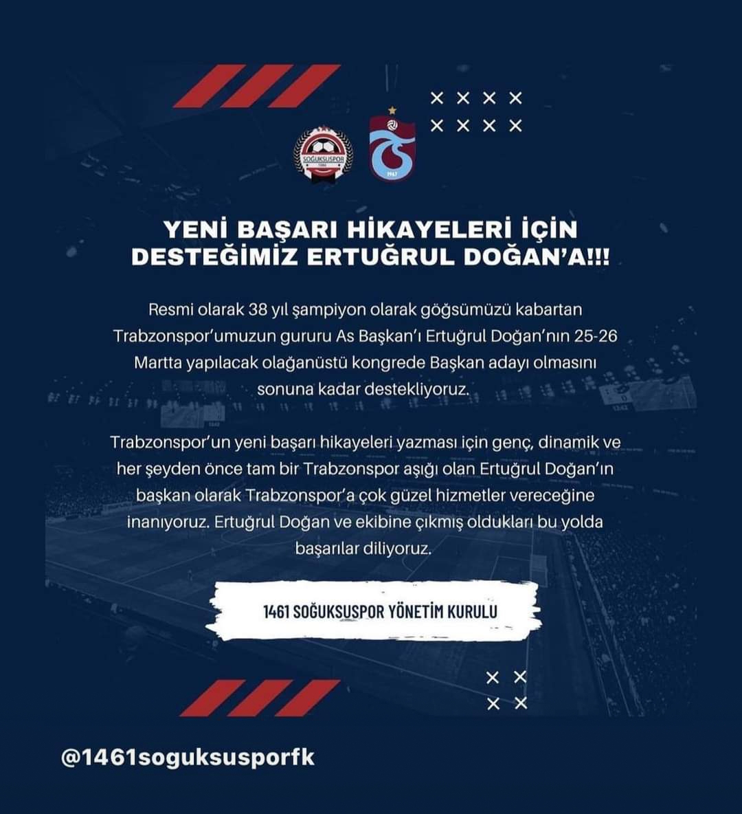 Trabzonspor başkanlığı için kararlarını resmen açıkladılar! Ertuğrul Doğan’a desteklerini resmen açıkladılar
