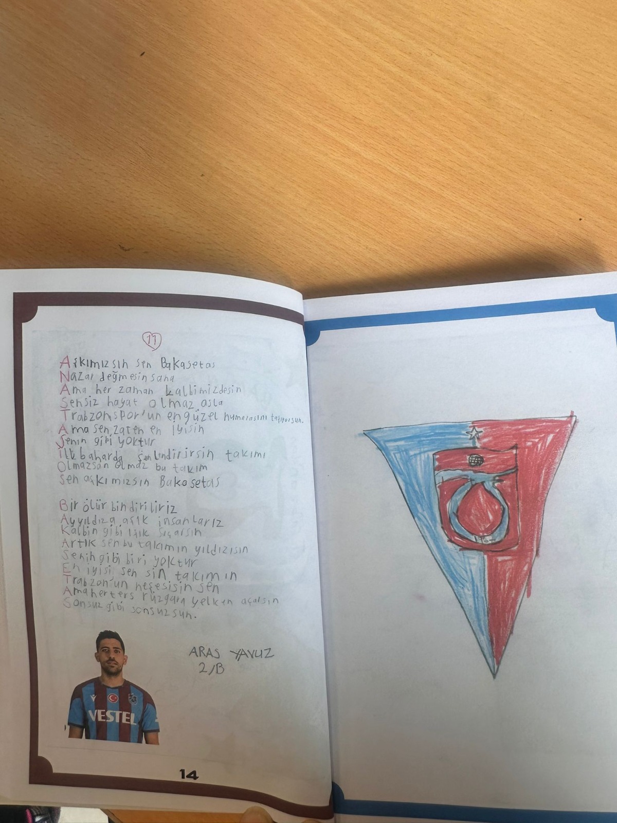 Minikler Trabzonspor futbolcularına şiirler yazdı