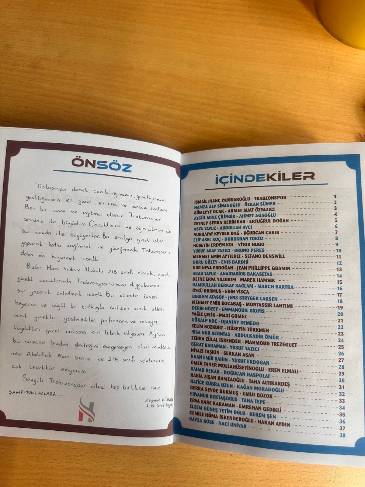 Minikler Trabzonspor futbolcularına şiirler yazdı