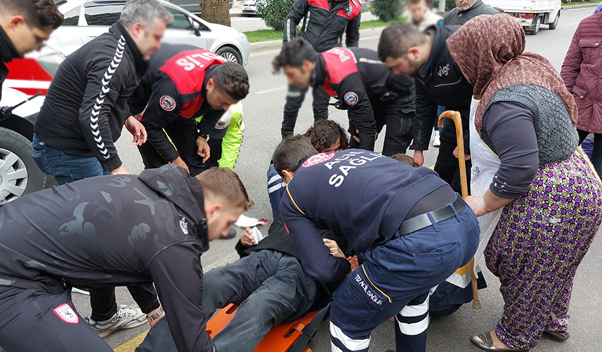 Samsun'da motosikletli yunus polisi kaza yaptı! 1 yaralı