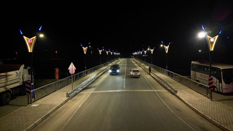 Ordu'da OSB köprüsüne özel aydınlatma